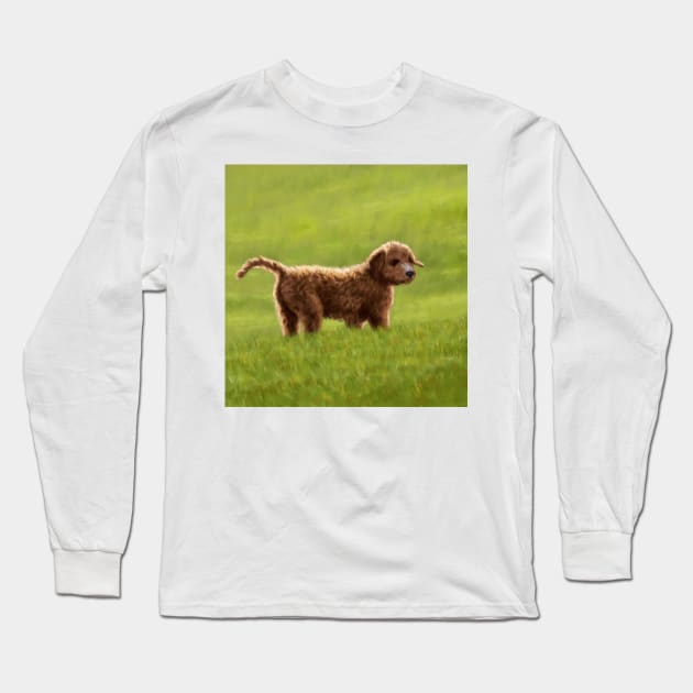 A Cockapoo Puppy (Named Sunny) Long Sleeve T-Shirt by brainbag